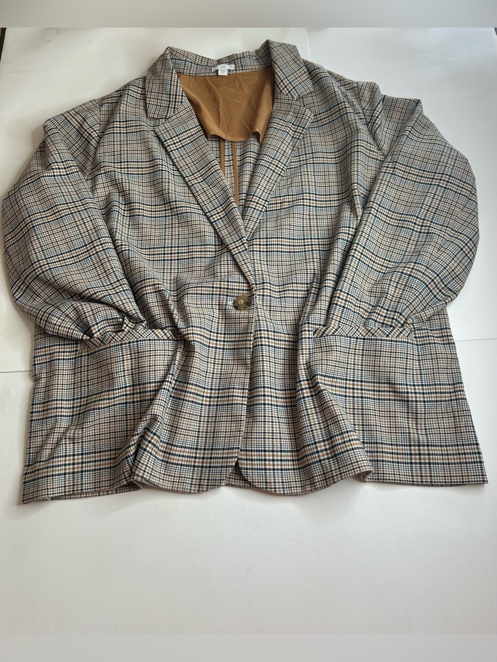 J. Jill Oversized Mendocino Plaid Blazer Autumn Layering Sz XL Lite Academia - Picture 10 of 13